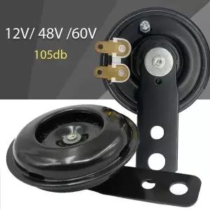 호환  Motorycle 경적 범용 12V 스쿠터 세발 자전거 24V 48V 전기 자전거 경적 105db 방수 방진