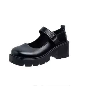 통굽힐 펌프스 하이힐 여자용 키높이구두 블랙 검정 오픈통굽샌들 20대30대패션화