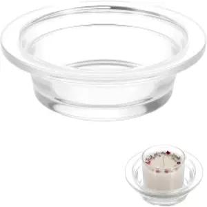 1개 왁스 워머 교체용 접시 4.5인치 유리 가열 및 용융판 원형 아로마테라피 트레이 캔들 그릇 홈 오피스