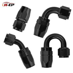 AN4 AN6 AN8 AN10 자동차 오일 쿨러 키트 알루미늄 범용 0 ° 45 90 180 땋은 연료 가스 호스 회전 피팅 어