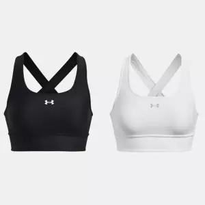 매장정품 UNDERARMOUR 언더아머 1377916 블랙 화이트 여성 편안한 탑 브라 UA 크로스백 롱라인 스포츠 1511