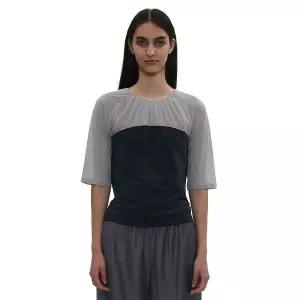 매장정품 파르티멘토 PARTIMENTO WOMEN 셔링 뷔스티에 콤비 탑_네이비 PW-2580NY 688196