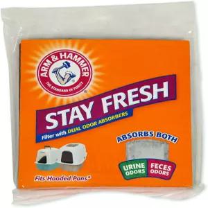 이중 냄새 흡수기가 있는 Arm Hammer 범용 고양이 쓰레기 필터 후드 팬 1팩에 맞습니다