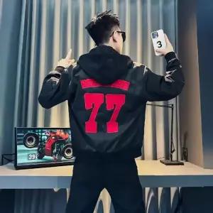 남성용 캐주얼 재킷 자수 상의 스타디움 후드 춘추류 점퍼 OP3