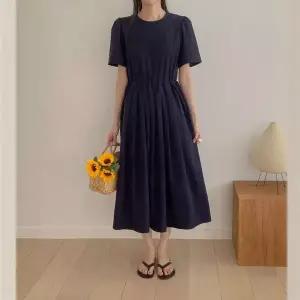 [하프클럽/알티피아]스트링 디테일 롱 빅사이즈 임산부 원피스