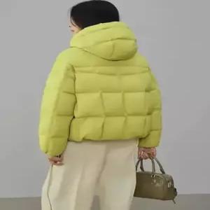 엘럽 여성용 캐주얼 후드티 후드 다운 집업 오리털 보온 상의 원템1