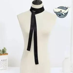 세련된 블랙 리본 스카프 멀티 스타일 초커 초커넥 단체주문 긴 여자출근패션