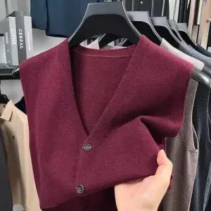 남친 니트 가을 캐주얼 조끼 카디건 솔리드 나시 KS3