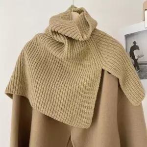 여성 터틀넥 넥워머 겸용 숄 페이크 목폴라 니트 넥망토 겨울넥워머 겨울망토 어깨숄