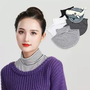 편안한 패턴 목폴라 기본 티셔츠 데일리 여름 페이크 목폴라 ELS 가을 신축성 이너 훼이크