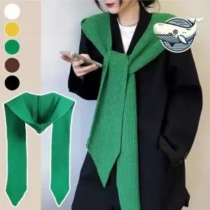 스타일리시 니트 후드 스카프 편안한 겨울 심플 니트 후드 ELS 겨울 후드머플러 후드숄