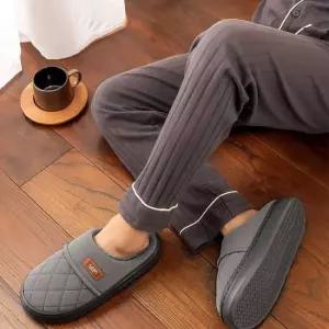 퀼팅 방한 실내외 슬리퍼 털기모 논슬립 방수 키높이 남성슬리퍼 남자기모슬리퍼