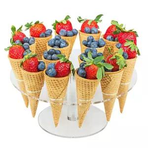 콘스탠드 16홀 라운드 아크릴 아이스크림 디저트 선반 [BWO83465]