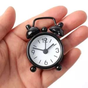 엣지 미니 알람 탁상시계 2p세트 블랙 미니자명종 저소음시계 인테리어시계 아날로그시계