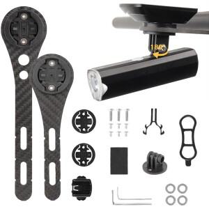 탄소 섬유 자전거 컴퓨터 거치대 로드 바이크 스톱워치 속도계 마운트 핸들바 익스텐더, 가민 브라이튼 와