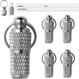 Extodry 5팩 커스텀 펫 ID 태그 이름표와 전화번호가 있는 반려견 실버 액세서리