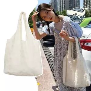 다용도 꽃자수 망사 숄더백 스타일리시 에코백 꽃자수 망사 패브릭 ELG 러블리 캐주얼