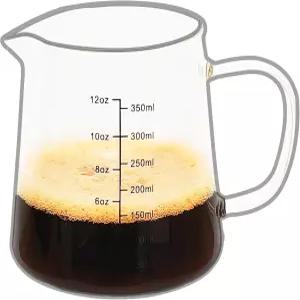 TIWPAJS 에스프레소 컵 12OZ 액세서리 익스프레스 샷 내열 유리 계량 우유 거품 피처 프로더 크리머 용기