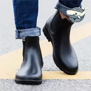 베이직 스타일 방수 고무부츠 남성 캐주얼 슈즈 캐주얼 첼시부츠 레인부츠 캐주얼부츠