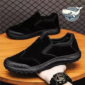 가벼운 남성 슬립온 스타일 은은한 블랙 데일리 워킹화 스트랩리스