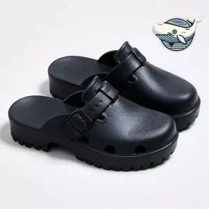 편안한 여름 키높이 슬리퍼 미니멀 버클 블랙 키높이 여름 버클 둥근코 뮬 라일리의류 Rly