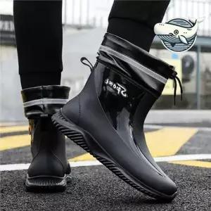 가을 남성 방수 레인부츠 캠핑 여행용 편안한 끈조절 다용도 가을 레인부츠 첼시부츠