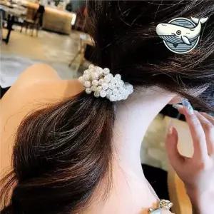 여성용 진주 헤어끈 스타일리시 로프 러블리 진주곱창 헤어끈 마롱패션 진주 곱창