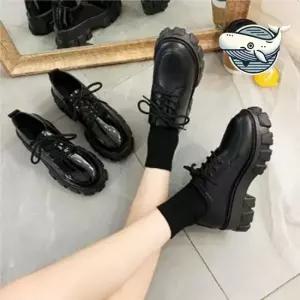 트렌디 통굽 여성용 컴포트 로퍼 스탠다드 옥스퍼드화 로퍼 웰트화 통굽 에나멜 우아한