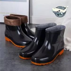 남성용 방수 레인부츠 털안감 캠핑 작업화 낚시 남성레인부츠 낚시장화 털신발 방한화