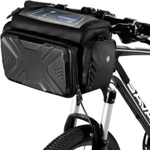 WHYUNM26 자전거 탑 프론트 튜브 프레임 백 방수 EVA 하드 쉘 전기 스쿠터 카메라 MTB 팬니어 4L 레인 커버