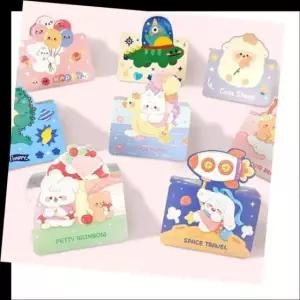 [문구/오피스] 랜덤10개 4EA 만들기대장 생일축하카드-캐릭터