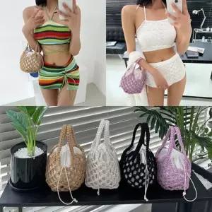 헤이비치네트백 뜨개 파우치 여성 미니 여권 여성 클러치 패션잡화 휴대폰