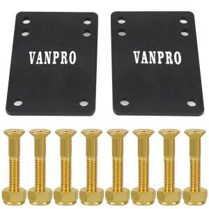 밴프로 트럭 패드 1/8 고무 스케이트보드 라이저로 바퀴 물림 방지 및 충격 흡수, 진동 감소로 하드웨어 수명 연장 (스노우 블랙)