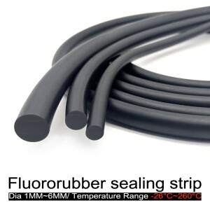 직경 1~6mm FKM 불소고무 실란트 스트립 블랙 - 고강도 내마모성 실링용 고탄성 기계용