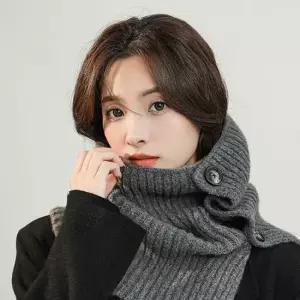 오픈버튼 니트머플러 여성머플러 겨울머플러 니트머플러 숄더머플러 오픈머플러