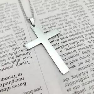 십자가 목걸이 패션 우정 써지컬 크로스목걸이 실버 써지컬스틸부자재 써지컬체인