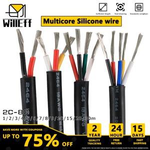 2C-8C 실리콘 와이어 재킷 케이블 슈퍼 소프트 전선 내열성 유연한 코드 이벤트 오디오 스피커 연장선