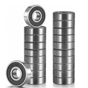 YAMASO 20개 608 2RS 볼 베어링 u2013 강철 및 이중 고무 밀폐 미니어처 딥 그루브 베어링(8mm x 22mm 7mm)