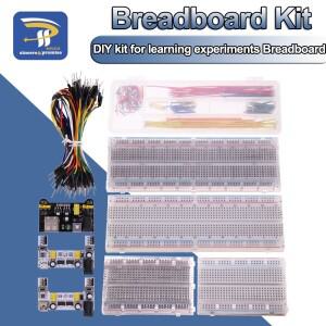 3.3V/5V MB-102 브레드보드 전원 모듈+ 400 830 포인트 솔더리스 프로토타입 빵 보드 키트 +65 유연한 점퍼