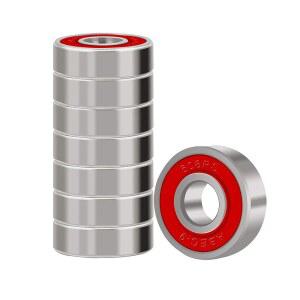 스케이트보드, 롱보드, 인라인 스케이트, 롤러 스피너용 후센 베어링, 더블 실드, 8x22x7 미니어처 볼 608, ABEC-9(8팩)