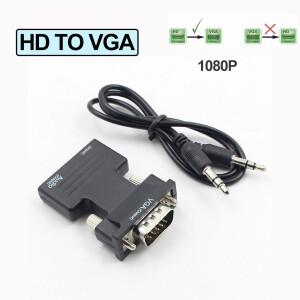오디오 케이블이 있는 HDTV VGA 라인  VGA-HD 출력 어댑터  플러그 플레이  플스호환 PC 노트북 TV 모니터