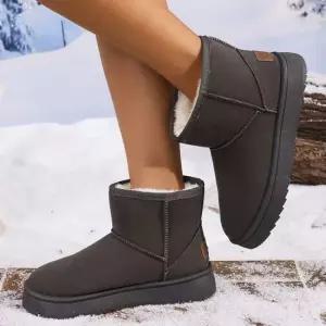 여자 2컬러 퍼 안감 겨울 따뜻한 귀여운 털부츠 숏 여자부츠 로퍼 통부츠 방한화