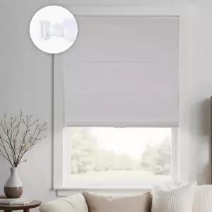 홈데모 노 드릴 창문용 공구 무선 로마 색상 방 암막 쉬운 설치 린넨 원단 롤업 마운트 23인치 W x 64인치