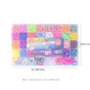 부자재 2900pcs 40Box 팔찌 Loom 고무 색상 32 키트 DIY 도구액