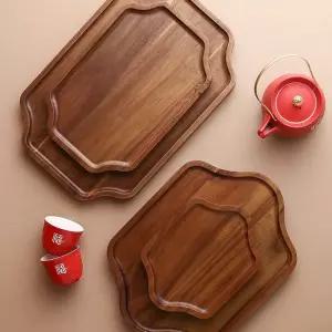 [태국] CHABATE 차바트리 직사각 림피드 트레이 가지 원목 아카시아 쟁반 종류
