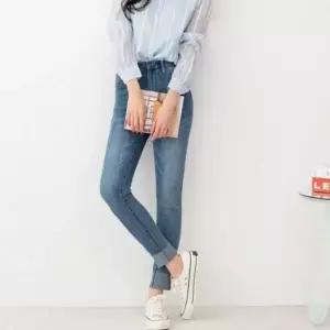 [하프클럽/]여자 롤업 스키니진 하이웨스트 청바지 데님팬츠