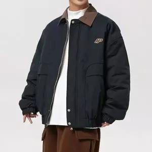 [하프클럽/]배색 바람막이 점퍼 방한 겨울 힙합 스트릿 블루종