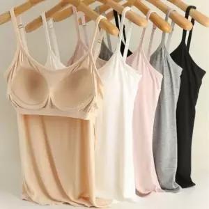 [하프클럽/]와이드 여성슬립 나시캡내장 끈 이너웨어