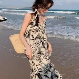 [하프클럽/]페인팅 플로럴드레스 휴양지원피스 신상