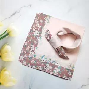 [하프클럽/]플라워 순면 손수건 핑크